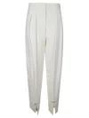 Mugler Pierced Tailored Trousers In Off White