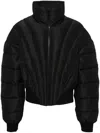 Mugler Logo Short Recycled Poly Puffer Jacket In 1999 Black