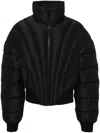 Mugler Logo Short Recycled Poly Puffer Jacket In Black