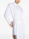 Mugler Asymmetrisches Hemdkleid Mit Schulterpolstern In White