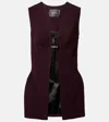 Mugler V-neck Front Opening Vest In Purple