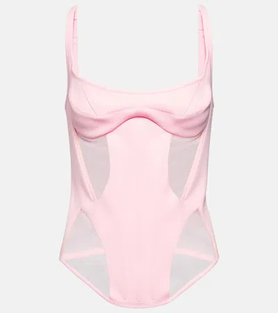 Mugler Paneled Bustier In Rosa