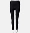Mugler Paneled Stirrup Leggings In Black