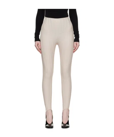 Mugler Panelled Corset Leggings In Brown