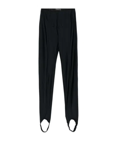 Mugler Panelled Corseted Leggings In Black