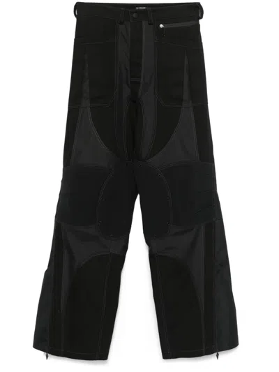 Mugler Panelled-design Cargo Pants In 黑色