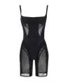 Mugler Panelled-design Playsuit In Black