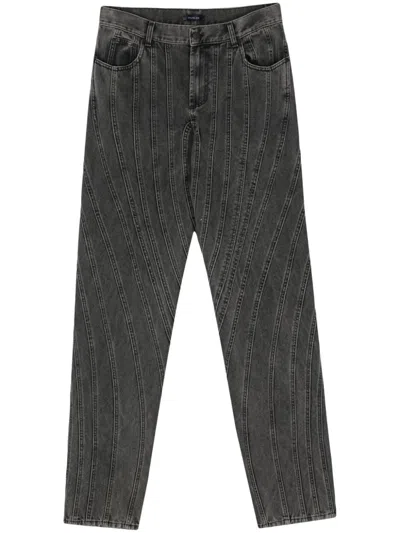 Mugler Panelled Jeans In Black