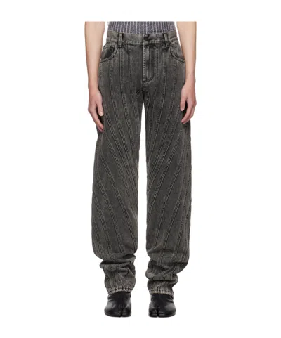 Mugler Panelled Jeans In Black