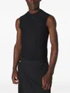 Mugler Panelled Sleeveless Tank Top In Black