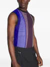 Mugler Panelled Sleeveless Tank Top In Blue