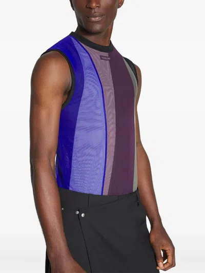 Mugler Panelled Sleeveless Tank Top In Blue