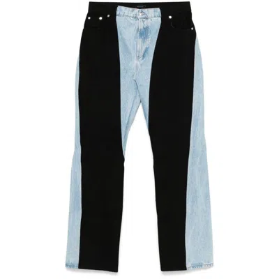 Mugler Colourblock Straight-leg Jeans In B8999 - Tokyo Blue Black