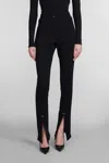 Mugler Piercing Detail High-waisted Trousers With Ankle Slit In Black