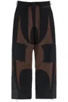 Mugler Patchwork Cargo Pants With In Black Dark Chocolate (brown)