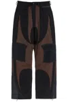 Mugler Patchwork Cargo Pants With In Brown