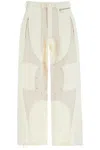 Mugler Patchwork Cargo Pants With In Neutro