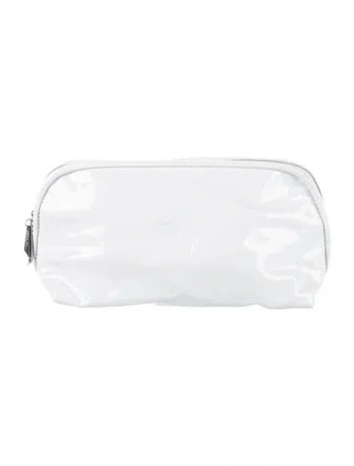 Pre-owned Mugler Patent Leather Cosmetic Bag In White