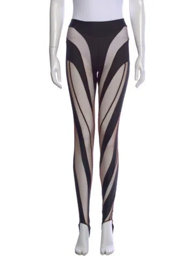 Pre-owned Mugler Patterned Skinny Leg Pants In Black