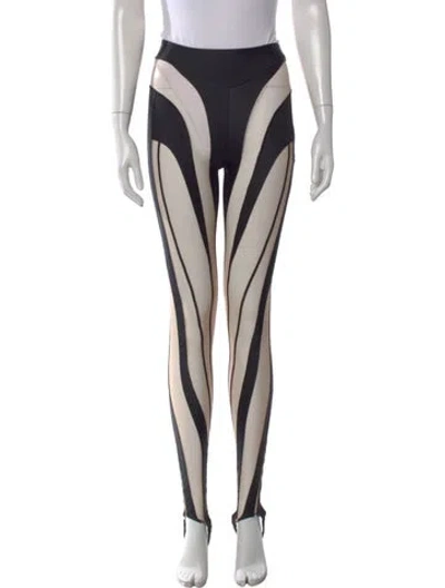 Pre-owned Mugler Patterned Skinny Leg Pants In Black