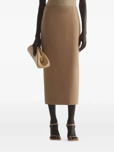 Mugler Pencil Skirt In Neutral