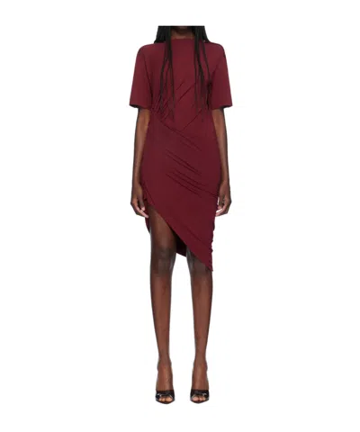 Mugler Pendant Hollow Mini Dress In Brown