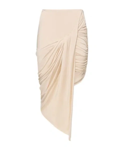 Mugler Pendant Muslin Mid-length Skirt In Neutral