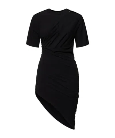 Mugler Pendulous Knitted Mini Dress In Black