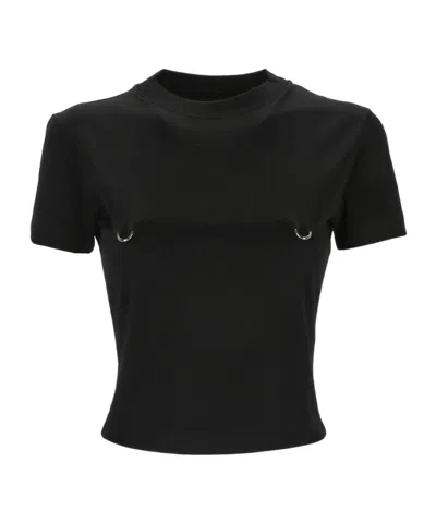 MUGLER MUGLER PIERCED CROPPED BABY T-SHIRT