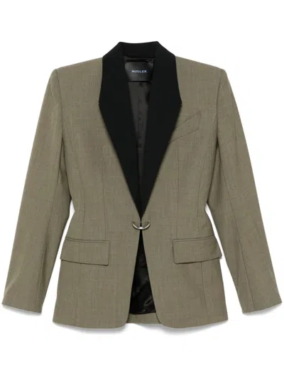 Mugler Pierced Blazer In 绿色