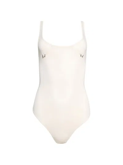 Mugler Pierced Bodysuit - Snow In Neutrals