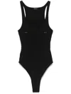 Mugler Pierced Bodysuit In Black