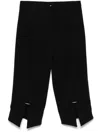 Mugler Straight Cropped Trousers Dart Detailing In Black