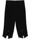 Mugler Straight Cropped Trousers Dart Detailing In Black
