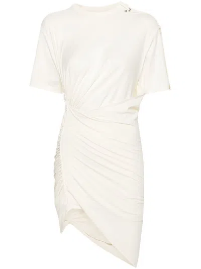 MUGLER PIERCED DRAPED T-SHIRT DRESS