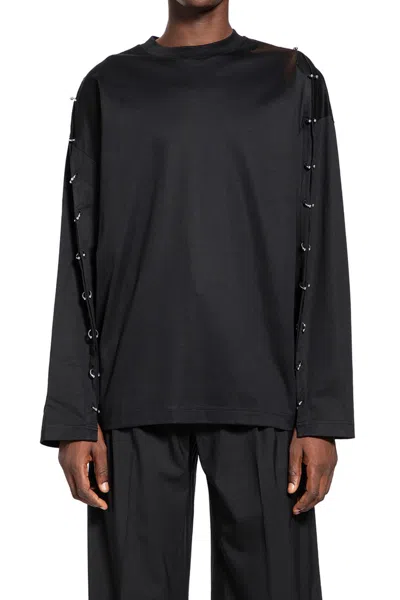 Mugler Pierced Long Sleeve T-shirt In Black