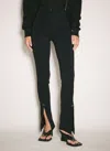 Mugler Piercing Detail High-waisted Trousers With Ankle Slit In Black