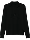 Mugler Black Pierced Polo In Black
