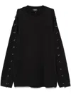 Mugler Pierced T-shirt In Black