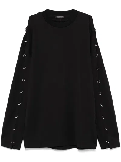 Mugler Pierced T-shirt In Black