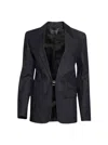 Mugler Pierced Tailored Jacket Raw Blue In Blue