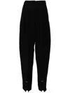 Mugler Women's Pierced Loose Tailored Trousers In Black