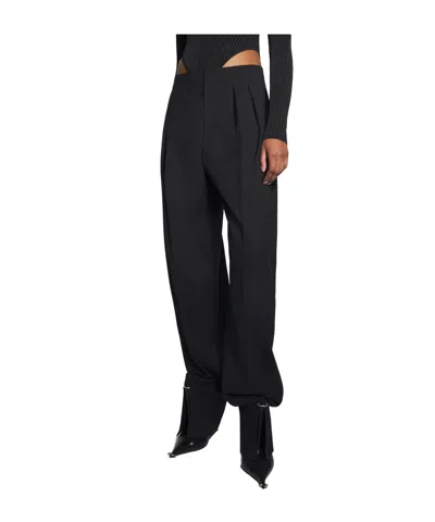 Mugler Pierced Tailored Trousers In Black
