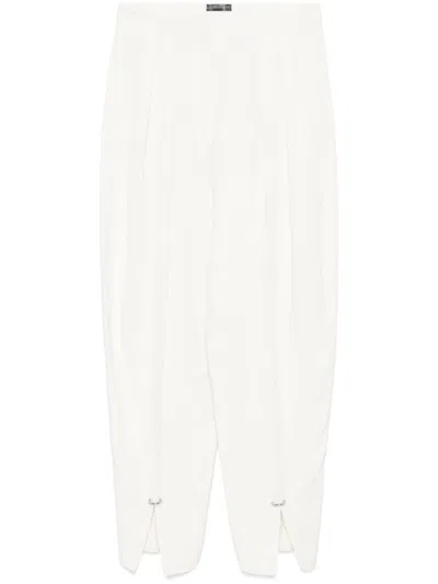 Mugler Pierced Tailored Trousers In White