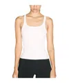 Mugler White Fitted Tank Top In Nude