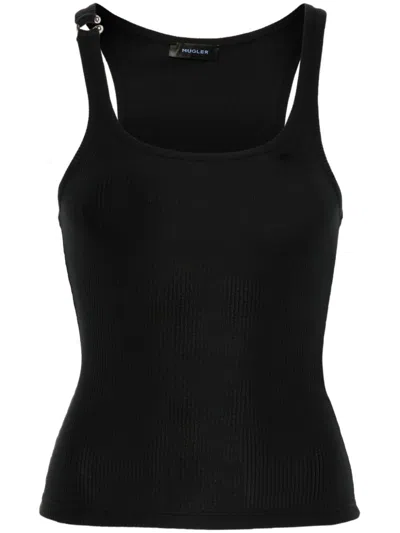 Mugler Pierced Tank Top In Red