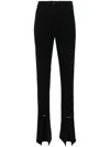 Mugler Piercing Detail High-waisted Trousers With Ankle Slit In Black