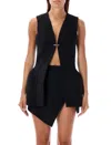 Mugler Piercing Btn Vest In Black