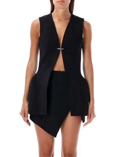 Mugler Piercing Btn Vest In Black