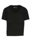 Mugler Piercing-detail Cotton T-shirt In Black